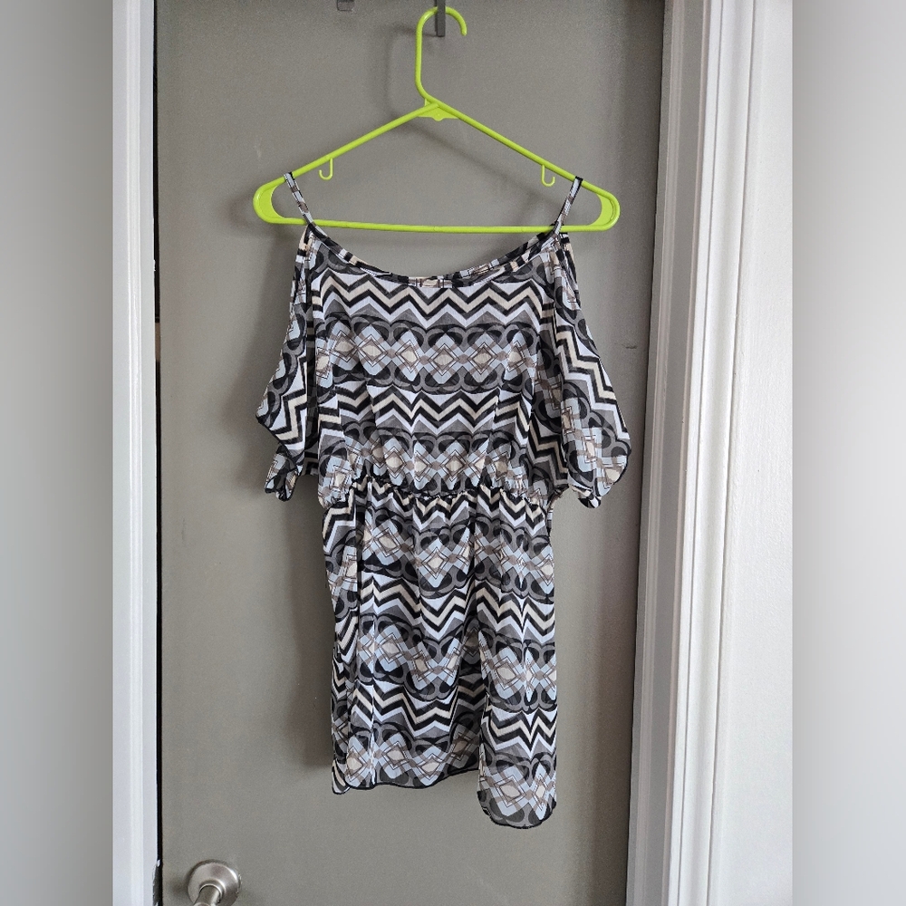 Black and White Geometric Patterned Romper